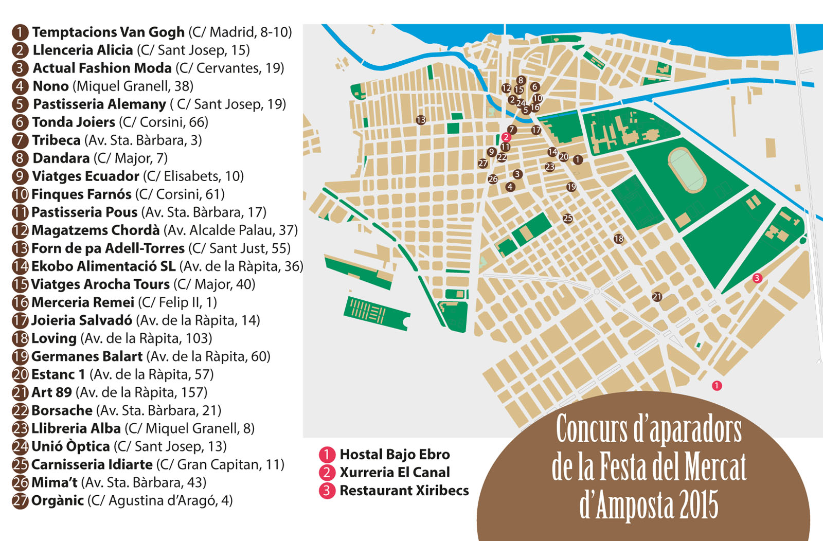 planol aparadors festa del mercat placa amposta 2015